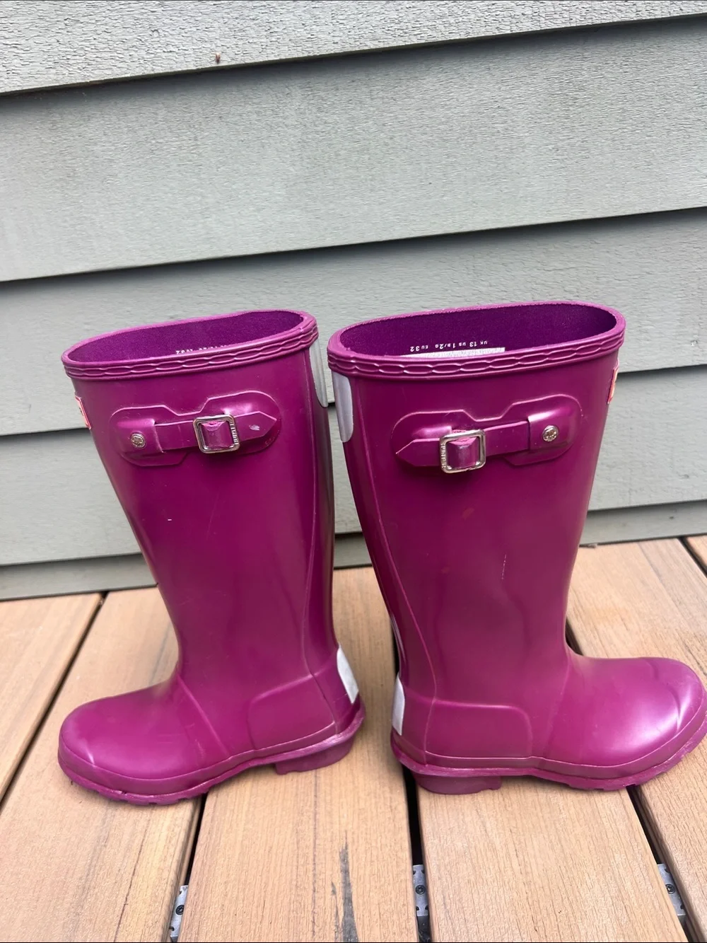 Kids size 1 Hunter Deep Plum Tall Waterproof Boots